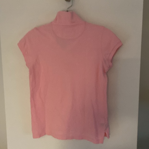 POLO RALPH LAUREN pink golf shirt yellow pony large 13/14 - Picture 3 of 4